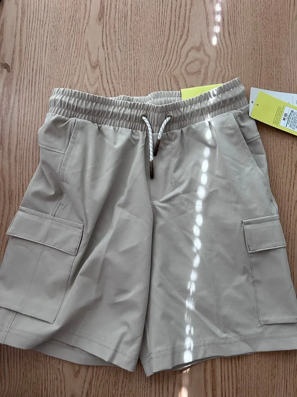 New Boys All in Motion Adventure Cargo Shorts Or Swim Trunks Tan Khaki Medium 8